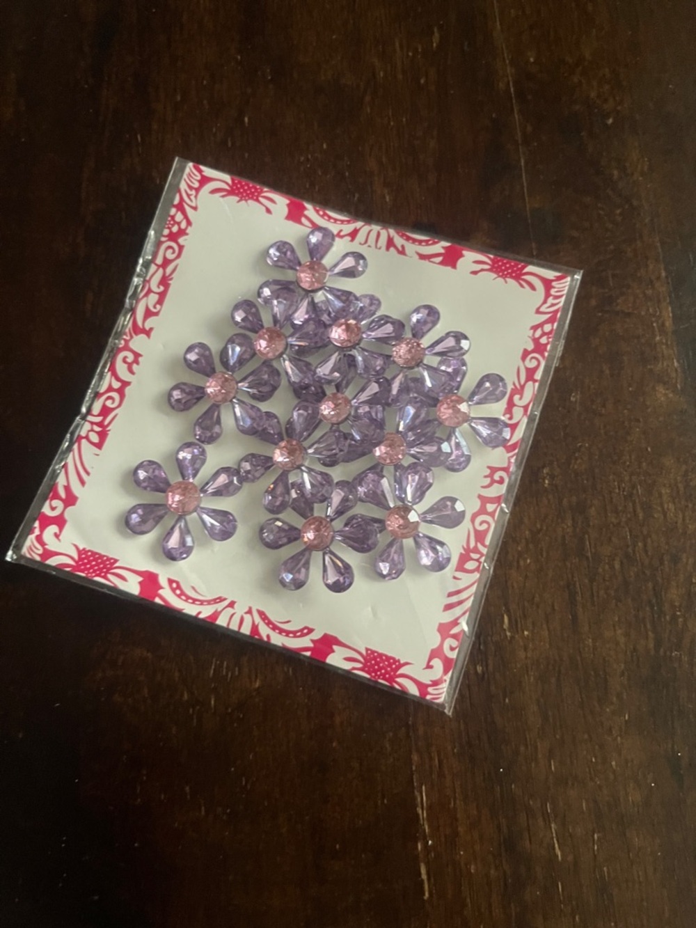 2 for 10 or 4 for 15 Lavender & Pink Floral self adhesive flowers